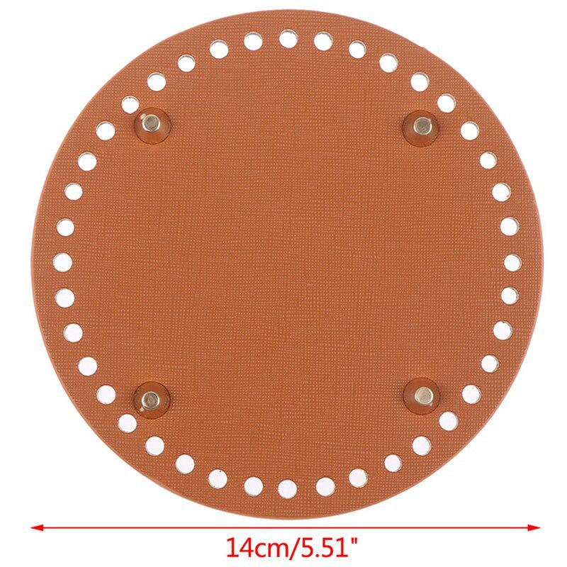 Knitted Leather Round Base Bag / PU Leather Round Base Bag Pre-Drilled ANK
