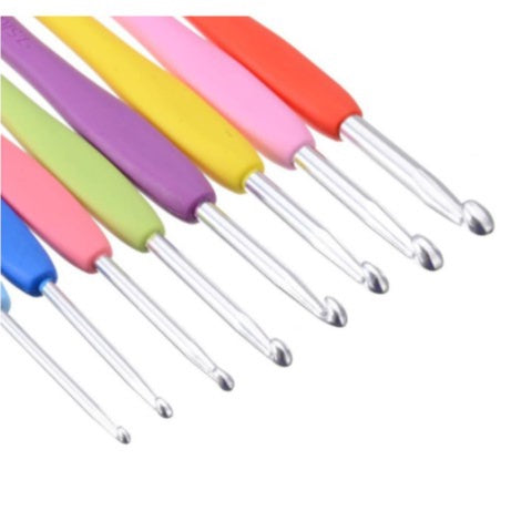 ANEKA - Hakpen Alumunium Gagang Plastik Soft Candy - Set (Alu Crochet Hook Handle)