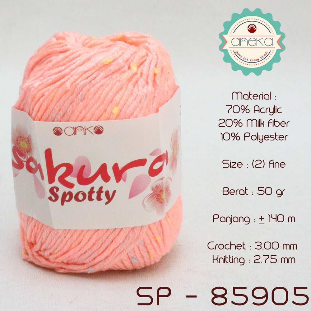 KATALOG - Benang Rajut Sakura Spotty Bintik Kuning