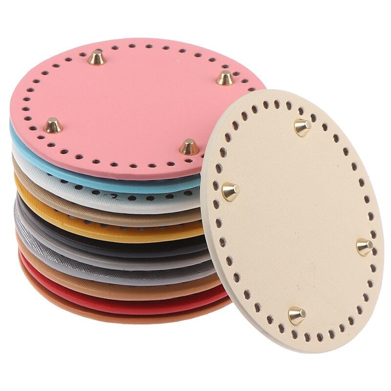 Knitted Leather Round Base Bag / PU Leather Round Base Bag Pre-Drilled ANK