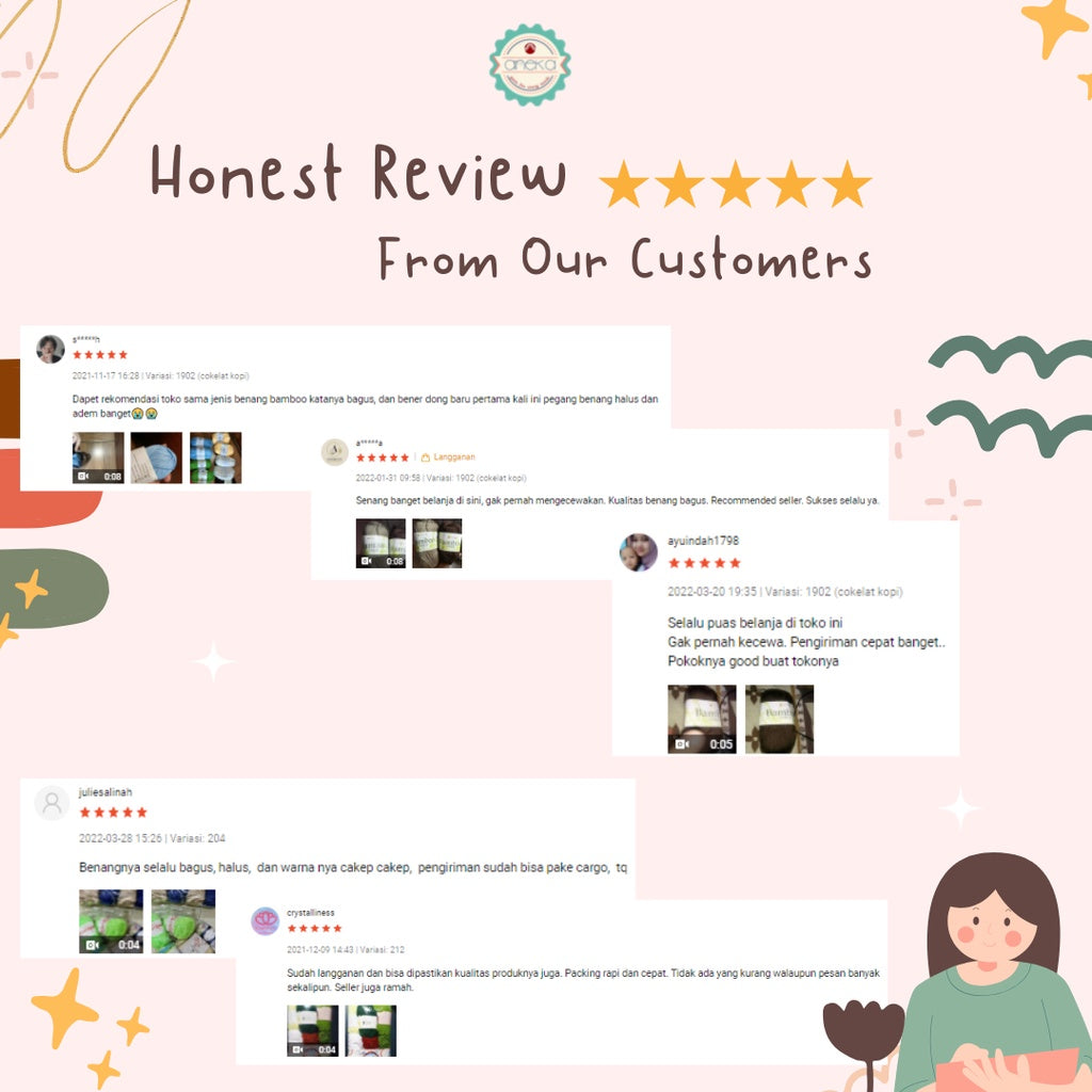 KATALOG - Benang Rajut Katun Bambu / Bamboo Cotton Crochet Knitting Yarn - Part 2