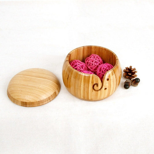Yarn Bowl Wooden / Mangkok Wadah Tempat Benang Kayu / Yarn Storage