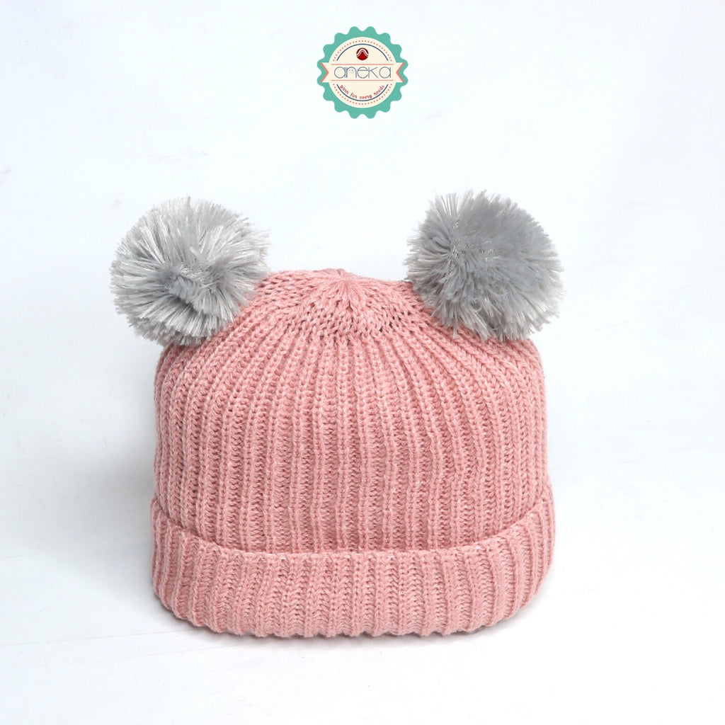 Kupluk Rajut Beanie Pom-Pom / Beanies Hat Pom-Pom