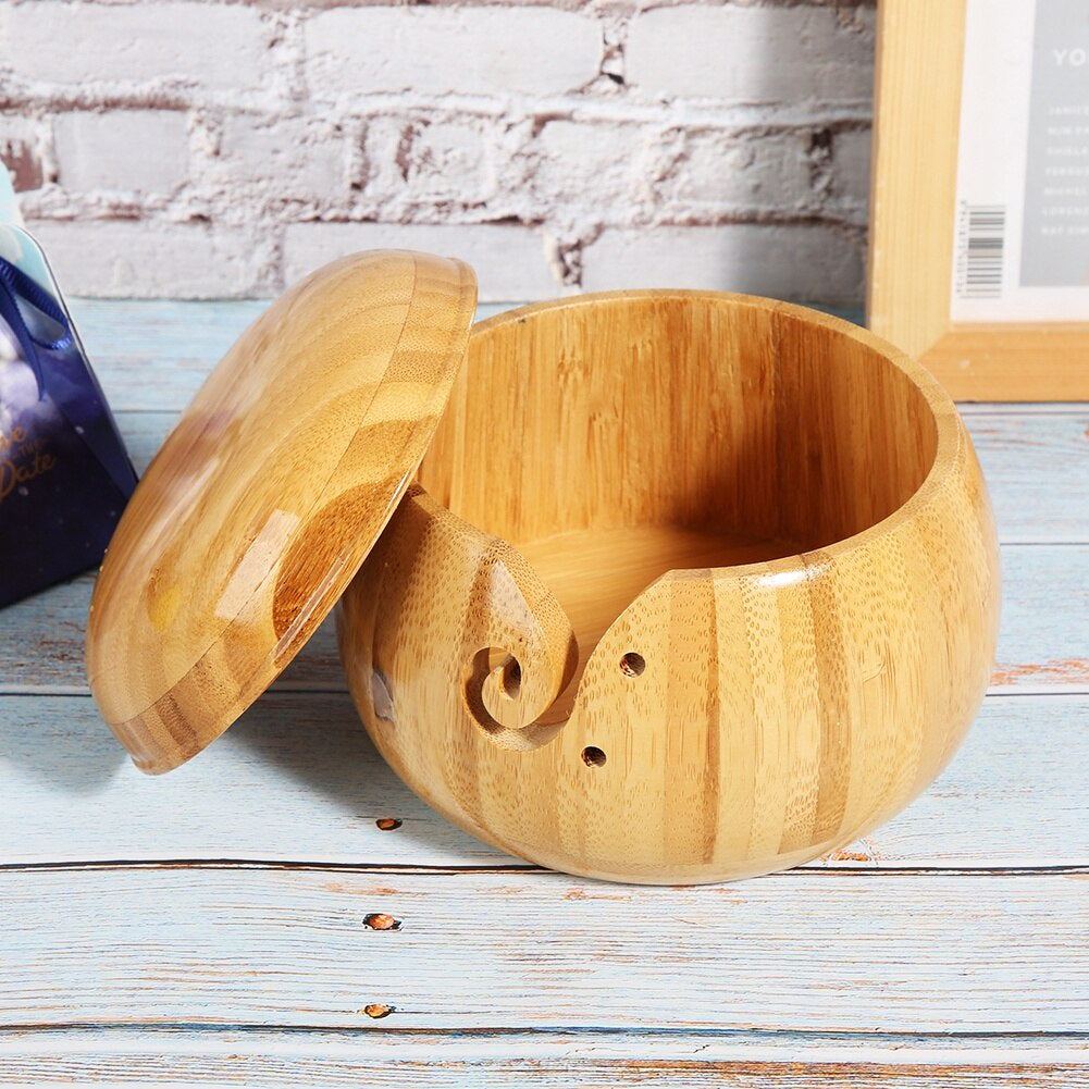 ANEKA - Yarn Bowl Wooden / Mangkok Wadah Tempat Benang Kayu / Yarn Storage
