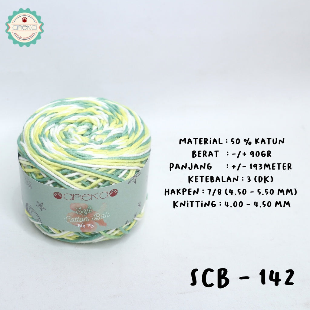KATALOG - Benang Rajut Katun Bali Sembur Mix / Soft Cotton Big Ply Mambo