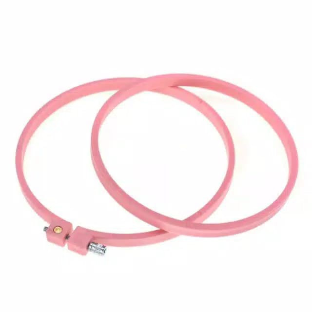 ANEKA - PCS - Pemidangan Plastik Bulat / Colorful Embroidery Hoop Plastic IMPORT