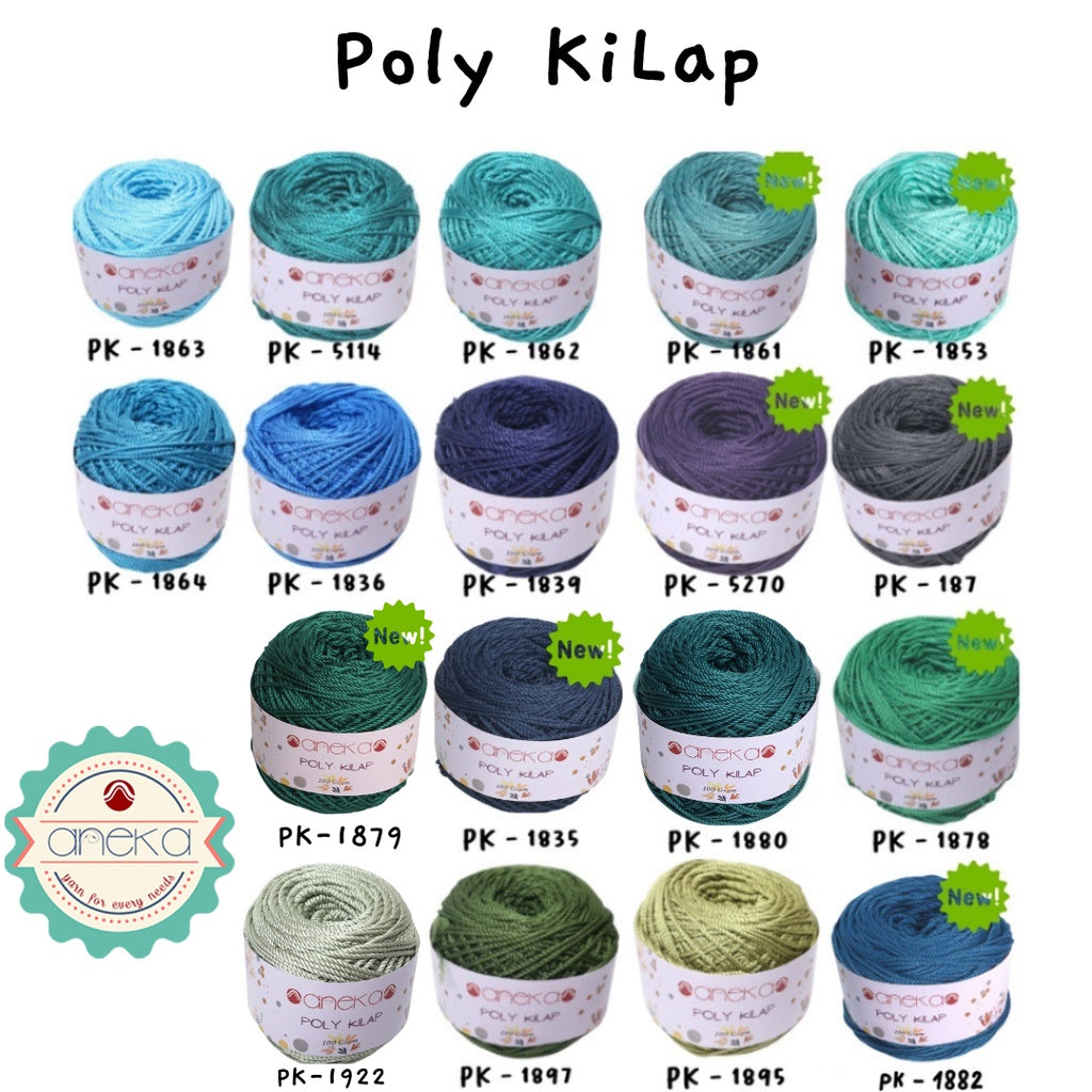 KATALOG - PREMIUM Benang Rajut Polyester/ Poliester / Poli Poly Kilap Warna PART 2