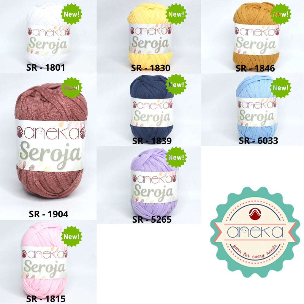 KATALOG - Benang Rajut Seroja / Pipih / Spaghetti Yarn - 200 GRAM