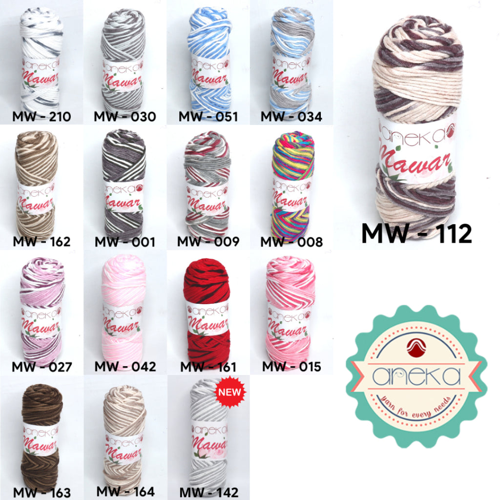 KATALOG - Benang Rajut Mawar / Soft Acrylic Yarn / 8 ply Milk Cotton Worsted / Katun Susu Sembur Mix PART 2