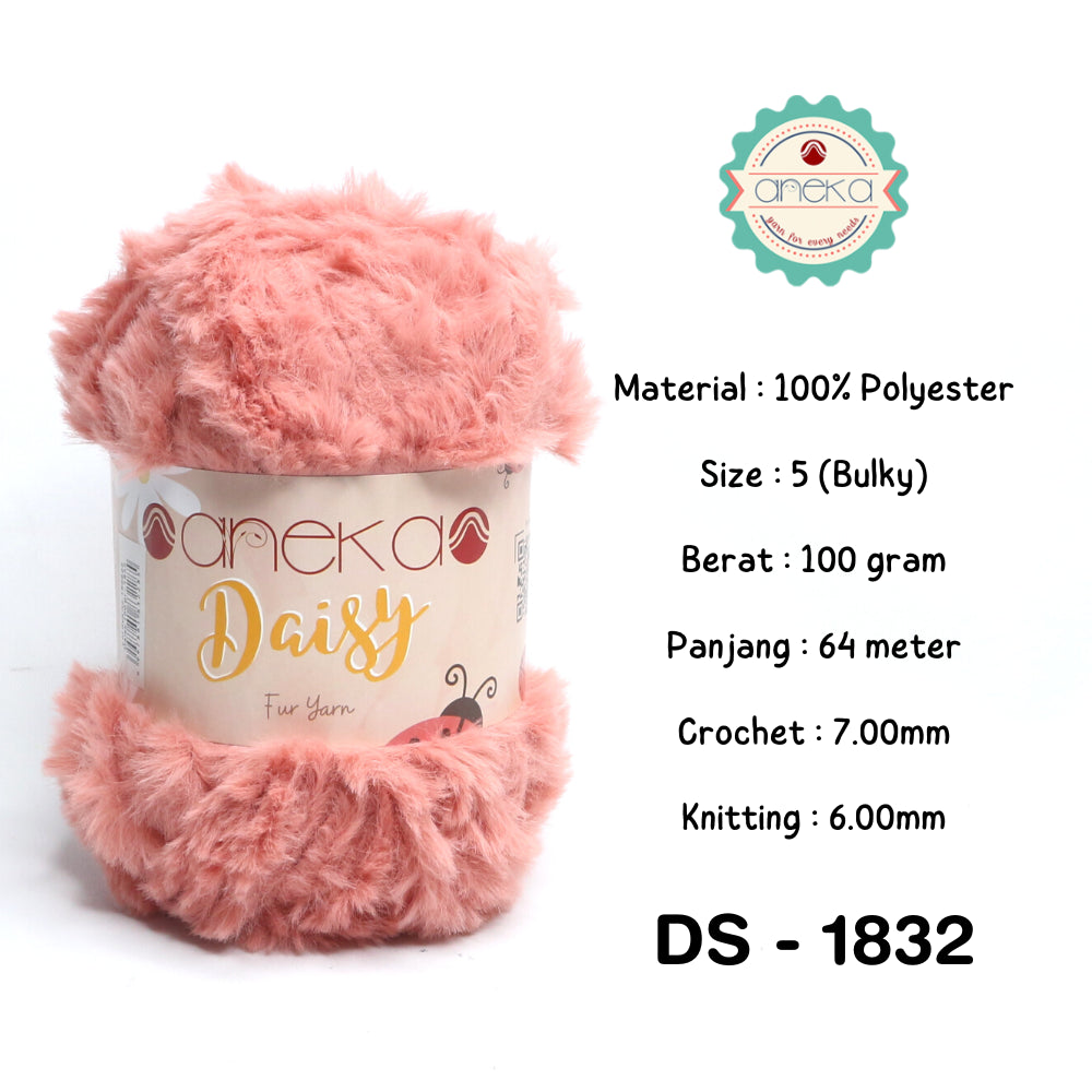 KATALOG - Benang Rajut Bulu Daisy (Fur Yarn) / Soft Fluffy Fur Faux Polyester 2