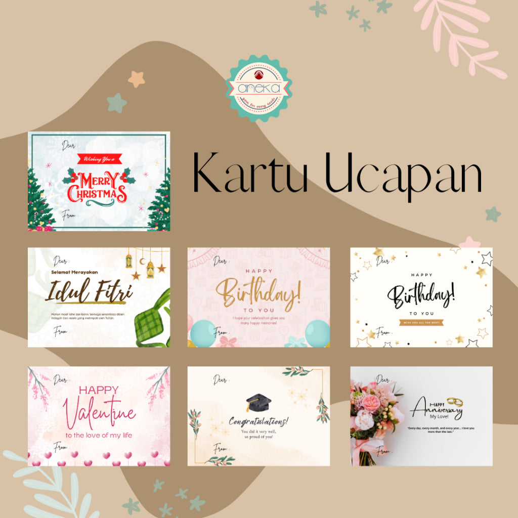 ANEKA - Greeting Card / Gift Card / Kartu Ucapan Buket Wisuda Polos Motif 7cm x 10cm