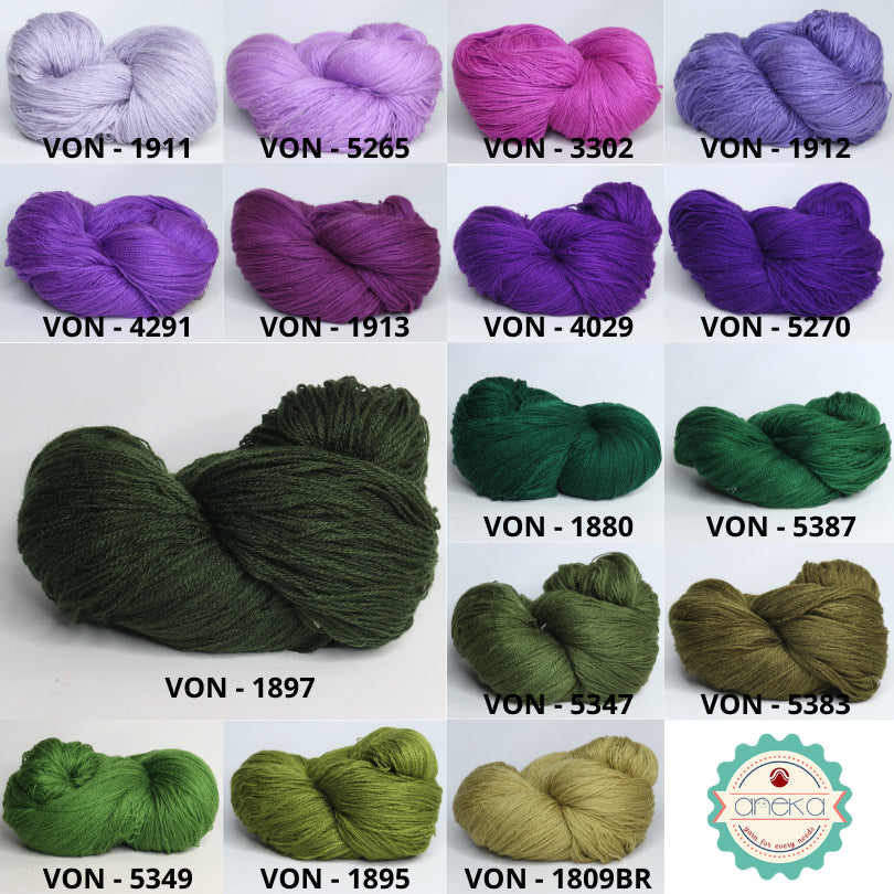 KATALOG - Benang Rajut Wool / Wol / Siet Yarn 200 gram VONEL (BENTUK HANK, TIDAK DIGULUNG) PART 2