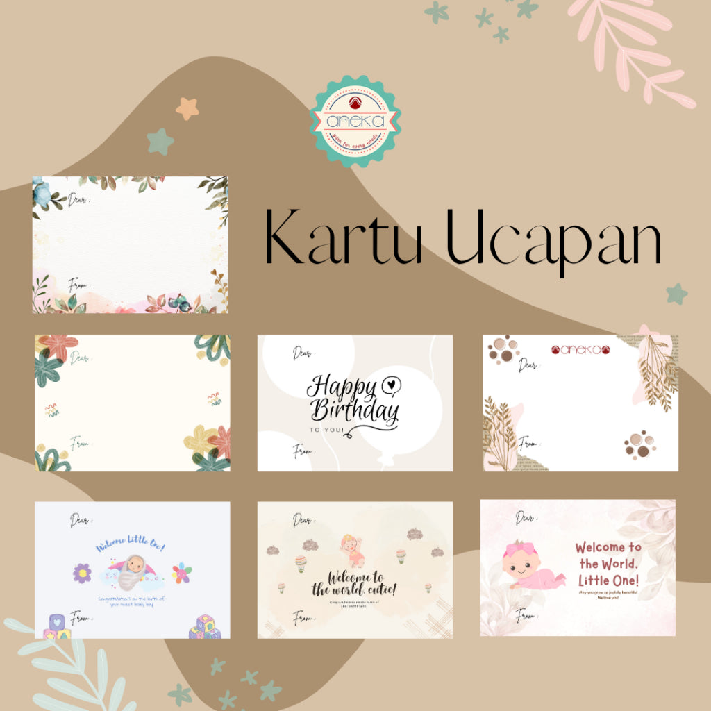 ANEKA - Greeting Card / Gift Card / Kartu Ucapan Buket Wisuda Polos Motif 7cm x 10cm