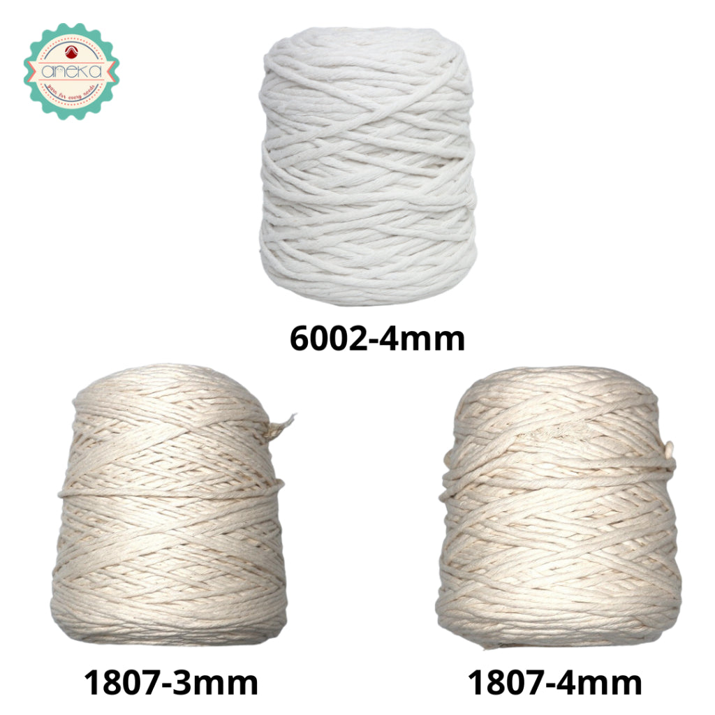 Benang Tali Katun / Single Strand Macrame Makrame Warna 1kg 3mm-4mm