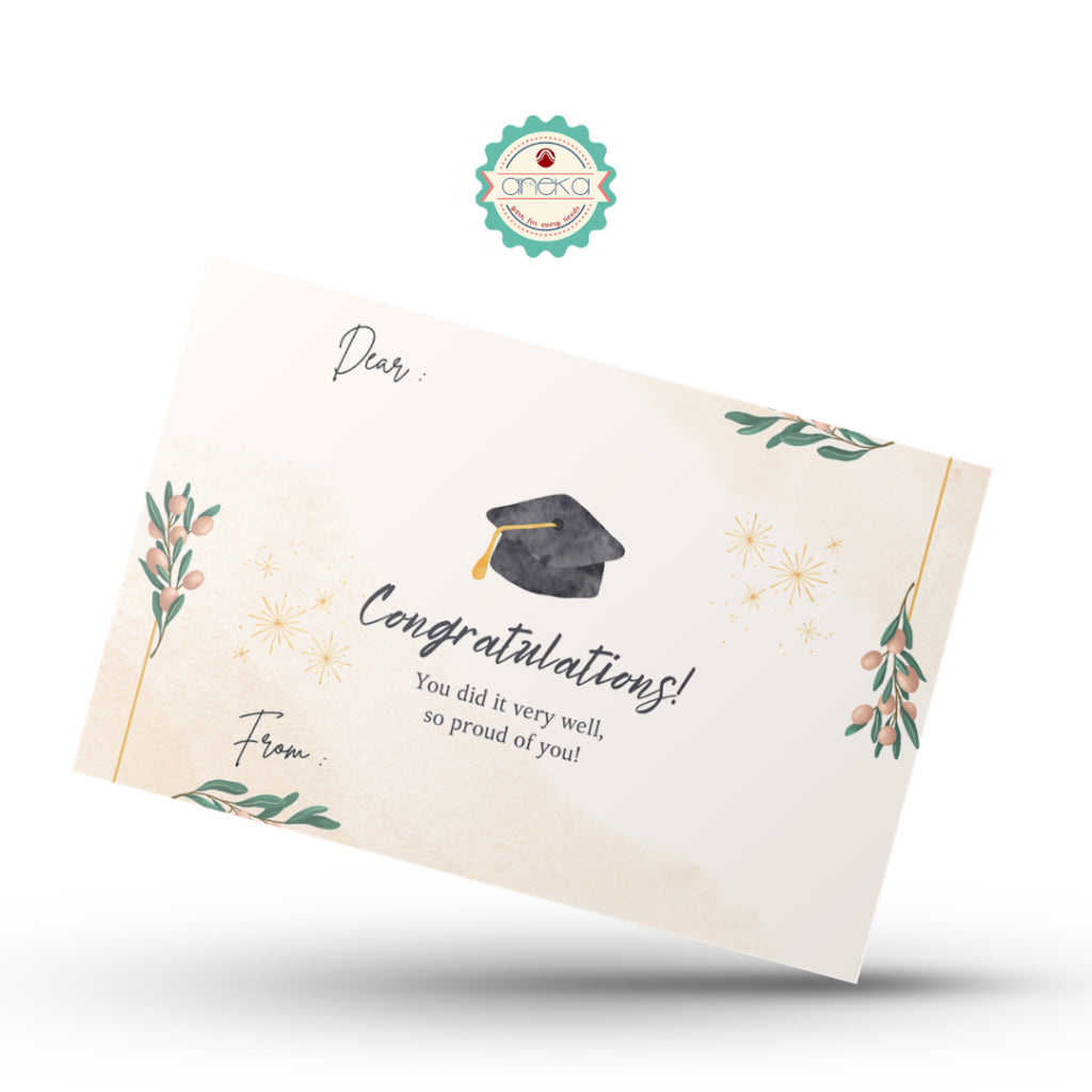 ANEKA - Greeting Card / Gift Card / Kartu Ucapan Buket Wisuda Polos Motif 7cm x 10cm