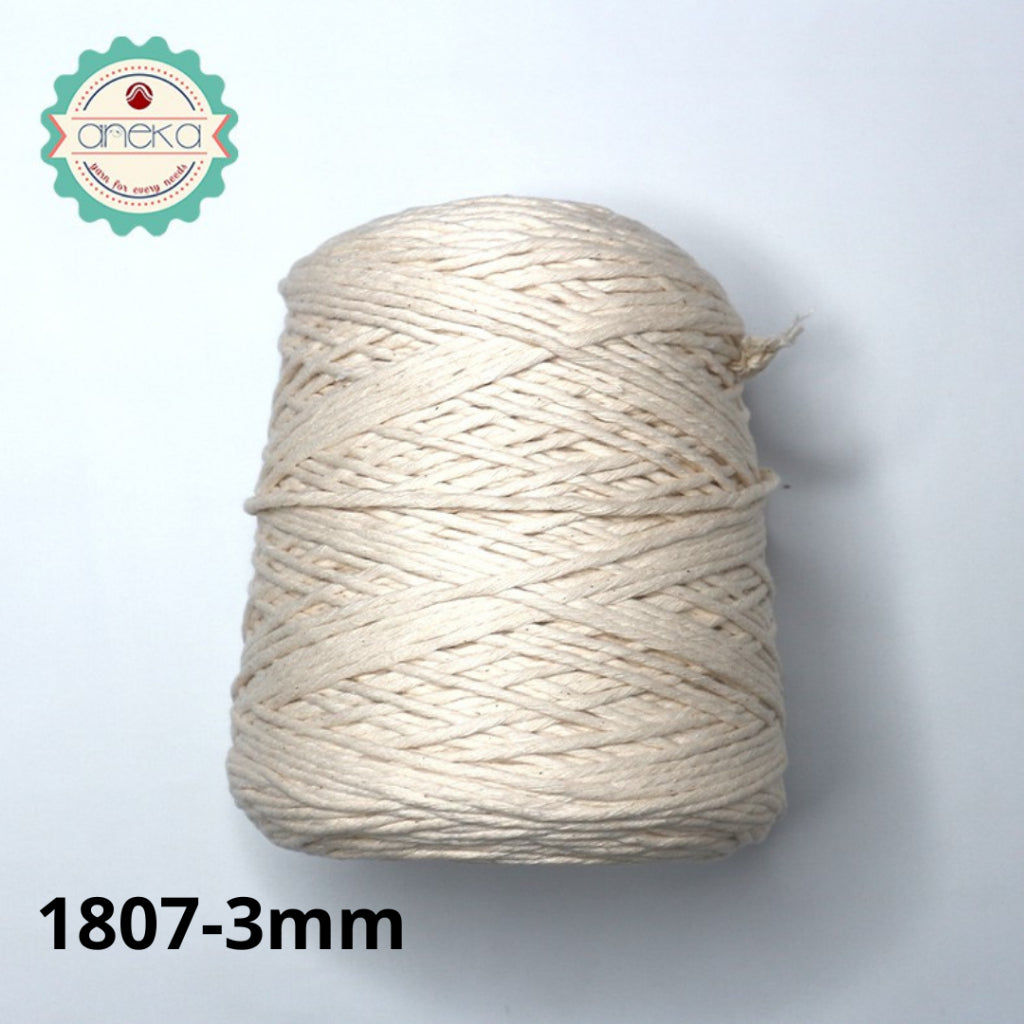 Benang Tali Katun / Single Strand Macrame Makrame Warna 1kg 3mm-4mm