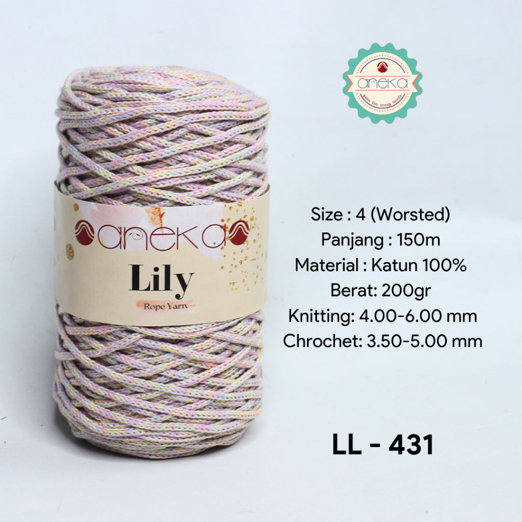 KATALOG - Benang Rajut Lily / Lili / Tambang / Macrame Cotton Rope Yarn