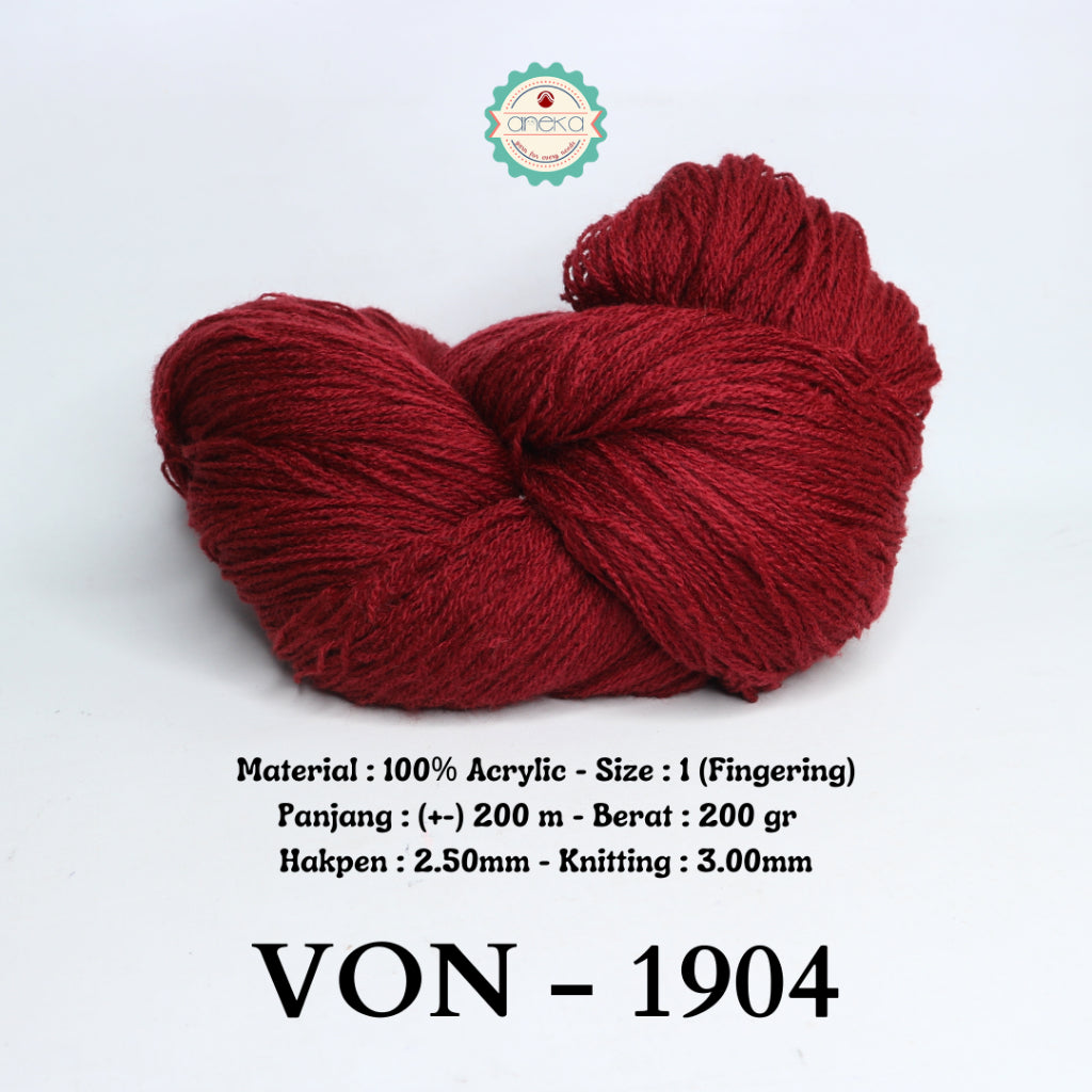 KATALOG - Benang Rajut Wool / Wol / Siet Yarn 200 gram VONEL (BENTUK HANK, TIDAK DIGULUNG) PART 1