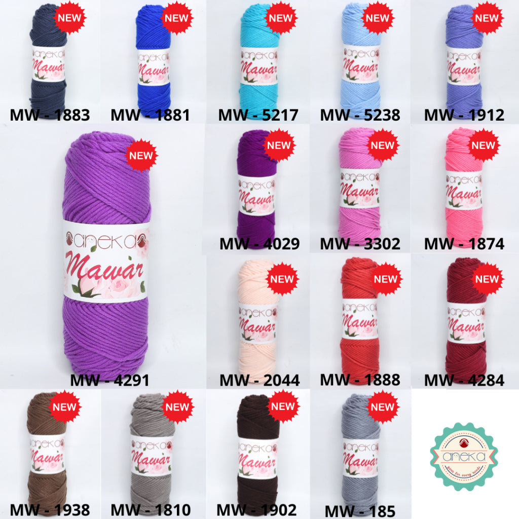 KATALOG - Benang Rajut Mawar / Soft Acrylic Yarn / 8 ply Milk Cotton Worsted / Katun Susu PART 3