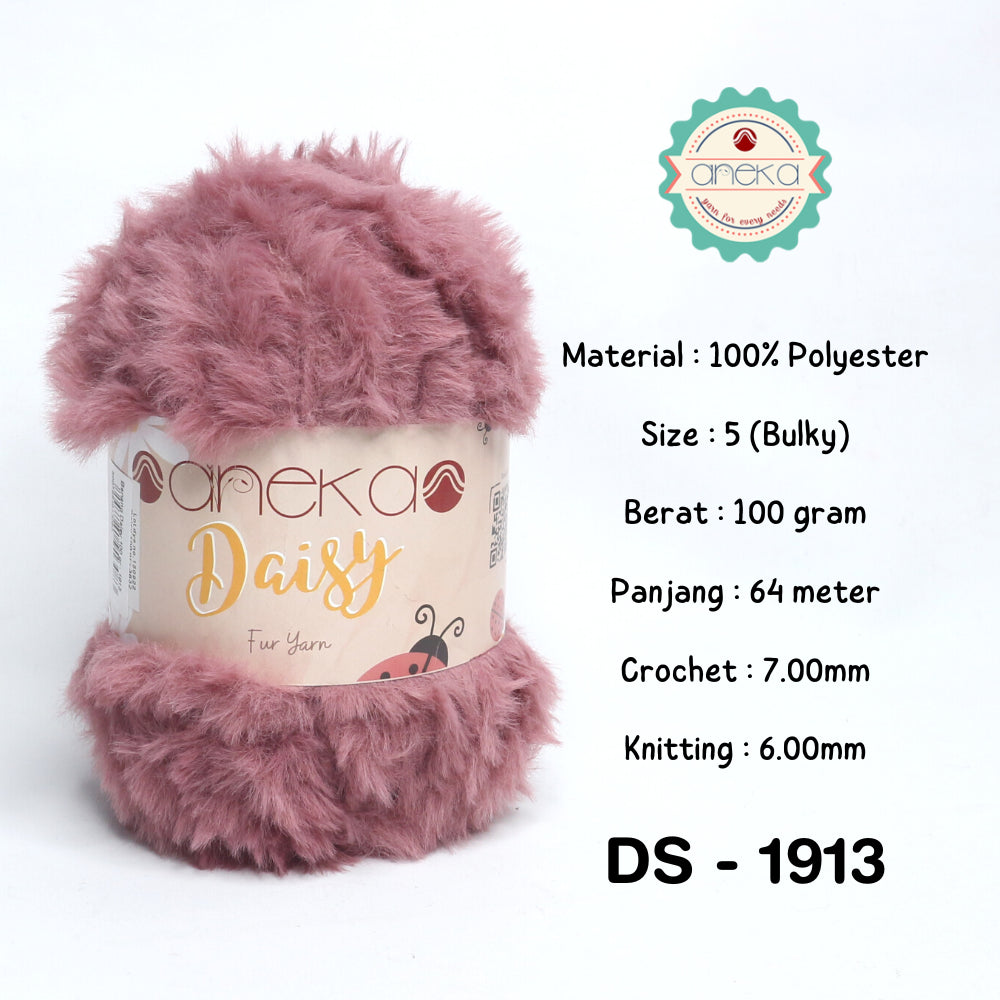 KATALOG - Benang Rajut Bulu Daisy (Fur Yarn) / Soft Fluffy Fur Faux Polyester 2