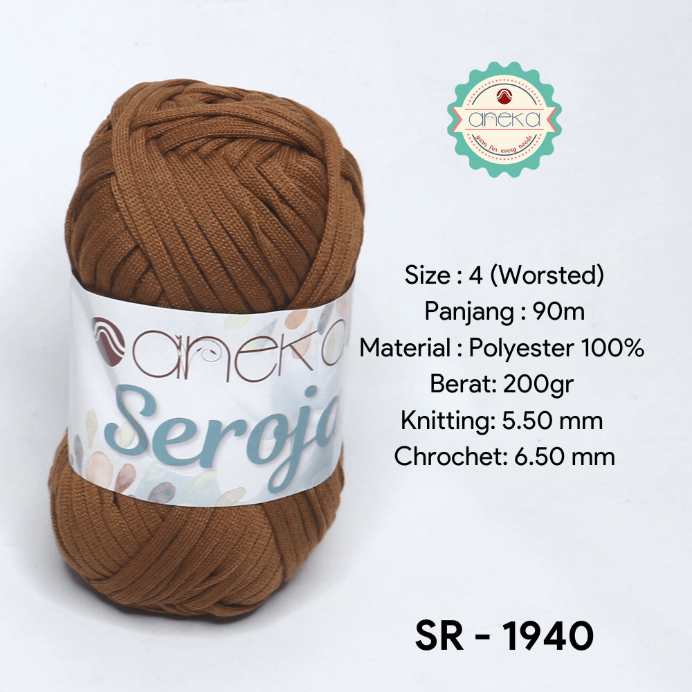 KATALOG - Benang Rajut Seroja / Pipih / Spaghetti Yarn - 200 GRAM