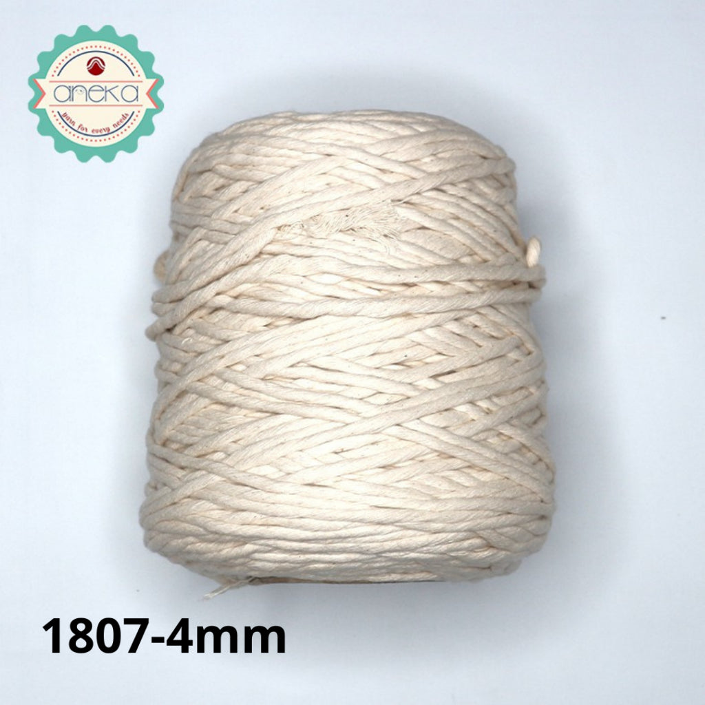 Cotton Rope Thread / Single Strand Macrame Makrame Color 1kg 3mm-4mm