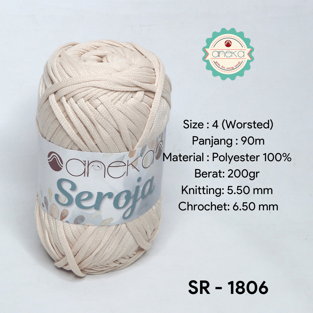 KATALOG - Benang Rajut Seroja / Pipih / Spaghetti Yarn - 200 GRAM