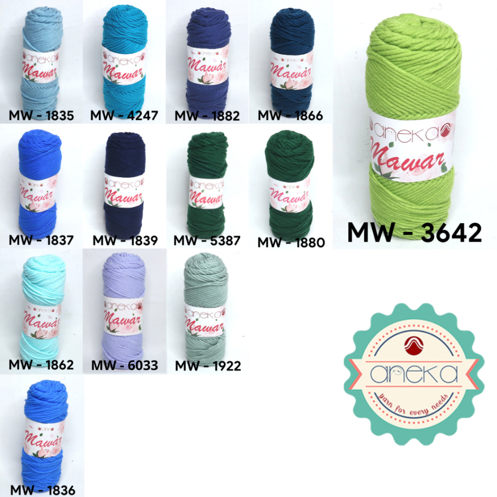 KATALOG - Benang Rajut Mawar / Soft Acrylic Yarn / 8 ply Milk Cotton Worsted / Katun Susu PART 1