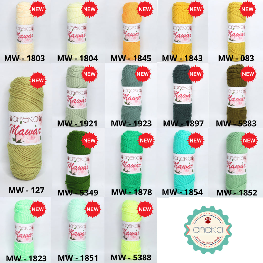 KATALOG - Benang Rajut Mawar / Soft Acrylic Yarn / 8 ply Milk Cotton Worsted / Katun Susu PART 3