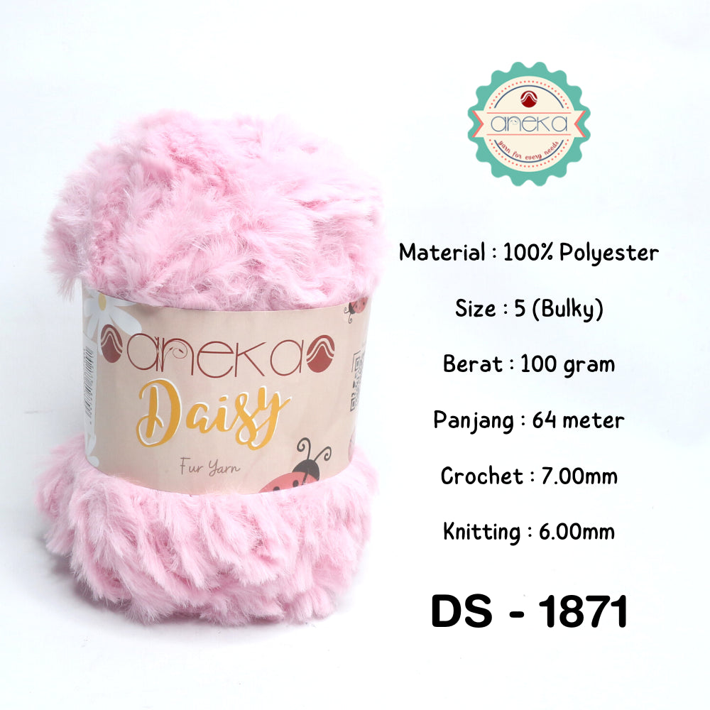 KATALOG - Benang Rajut Bulu Daisy (Fur Yarn) / Soft Fluffy Fur Faux Polyester 2