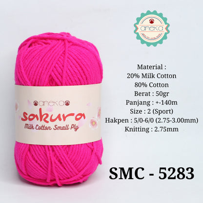 KATALOG - Benang Rajut Katun Susu 4 ply / Sakura SMALL PLY Milk Cotton Yarn - 2