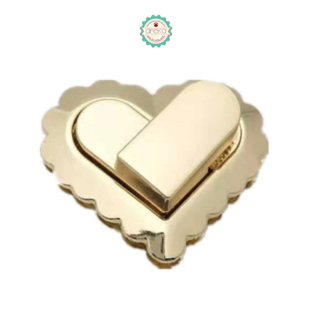 ANEKA - Kancing / Kunci Putar Mutiara & Love Emas - PCS