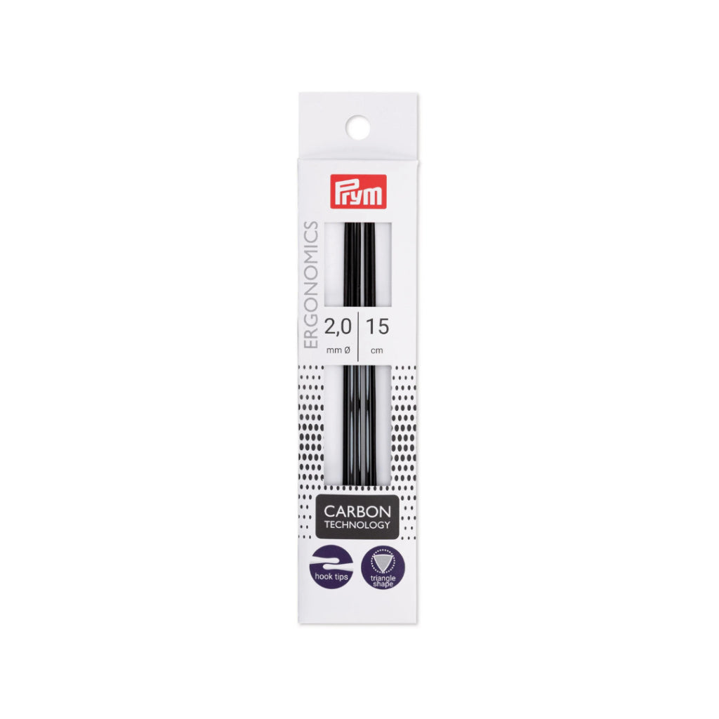 Prym - Double Pointed Knitting Needles Carbon Technology Ergonomics 15 cm & 20 cm