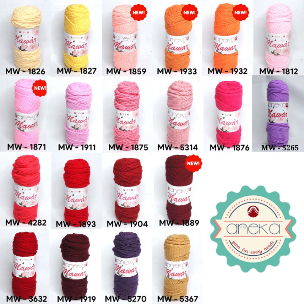 KATALOG - Benang Rajut Mawar / Soft Acrylic Yarn / 8 ply Milk Cotton Worsted / Katun Susu PART 1