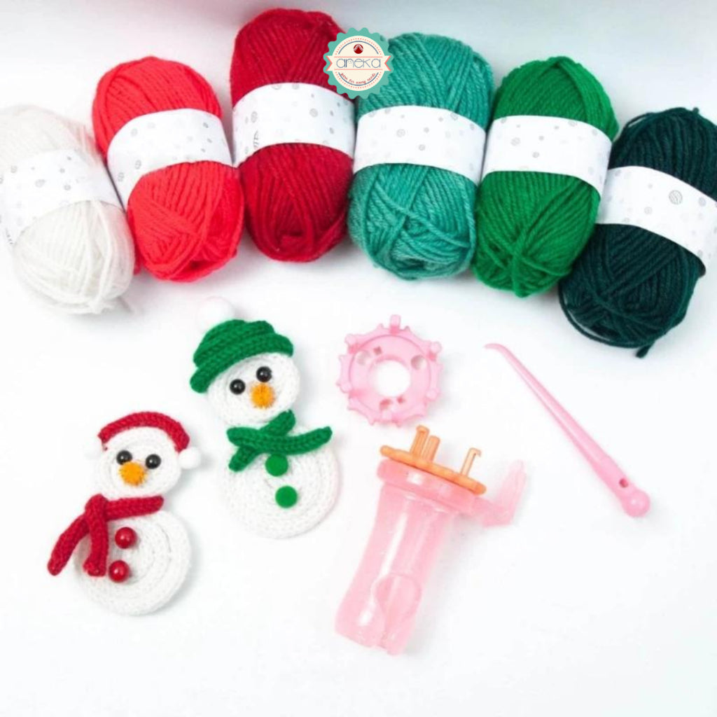 ANEKA - Hand Woven Tool Tricotin icord / I-Cord Knitting Machine Embellish Hand Knit Loom Spo Alat Rajut Mini Manual DIY