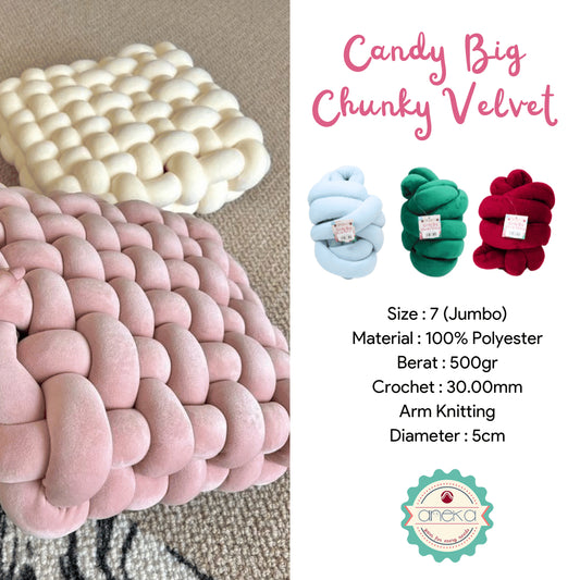 KATALOG - Benang Rajut Candy Big Chunky Velvet / Chunky Yarn / Bludru