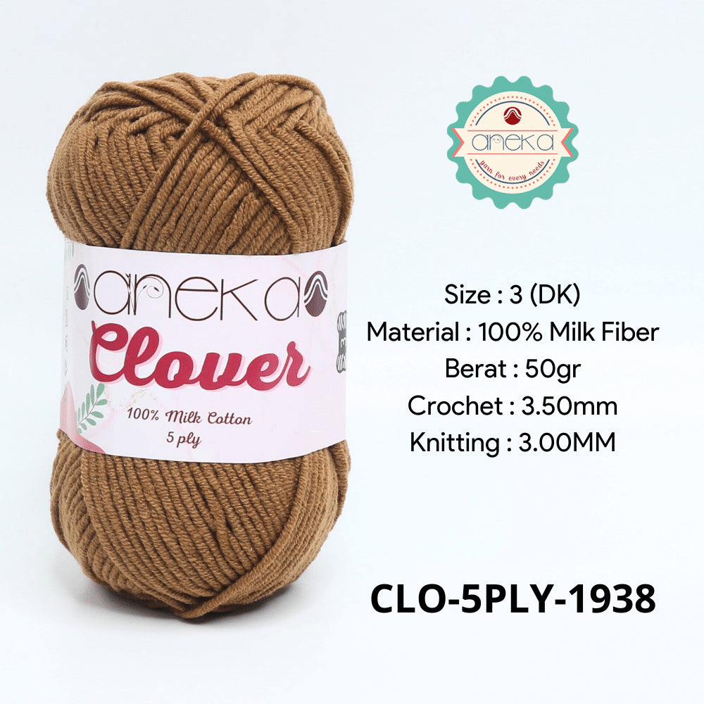 KATALOG - Benang Rajut Clover Katun Susu 5 PLY / 100% Milk Fiber Crochet Knitting Yarn Part 1