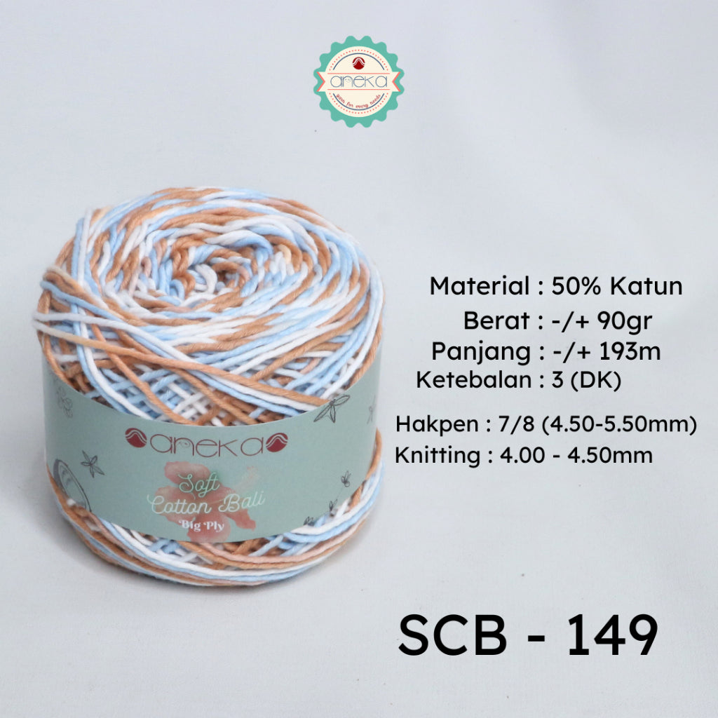 KATALOG - Benang Rajut Katun Bali Sembur Mix / Soft Cotton Big Ply Mambo
