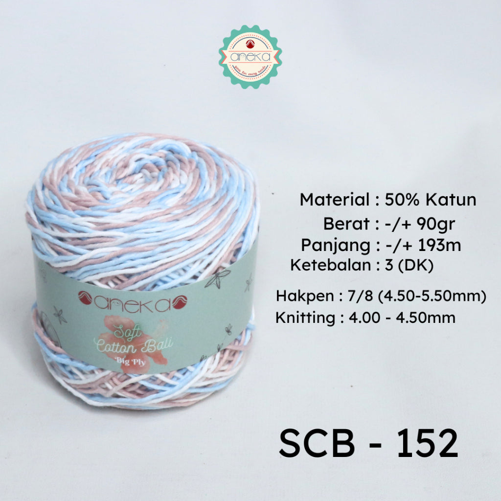 KATALOG - Benang Rajut Katun Bali Sembur Mix / Soft Cotton Big Ply Mambo