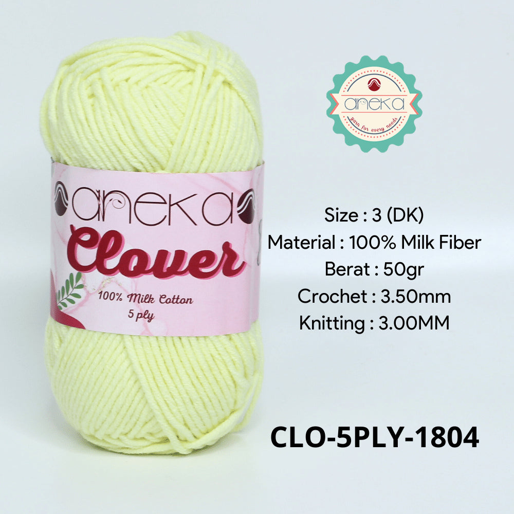 KATALOG - Benang Rajut Clover Katun Susu 5 PLY / 100% Milk Fiber Crochet Knitting Yarn Part 1