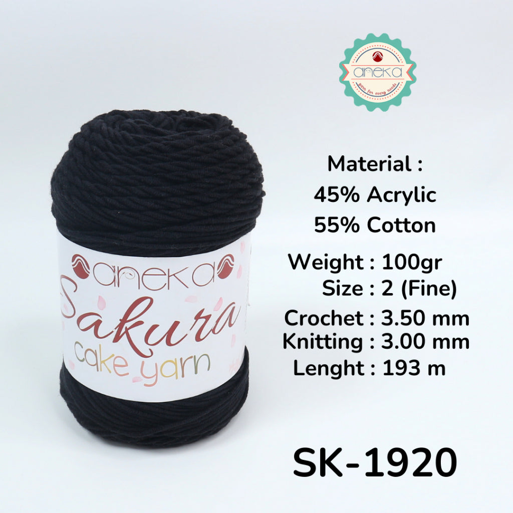 KATALOG - Benang Rajut Sakura Cake Polos Katun Akrilik / Crochet Knitting Cotton Acrylic Yarn