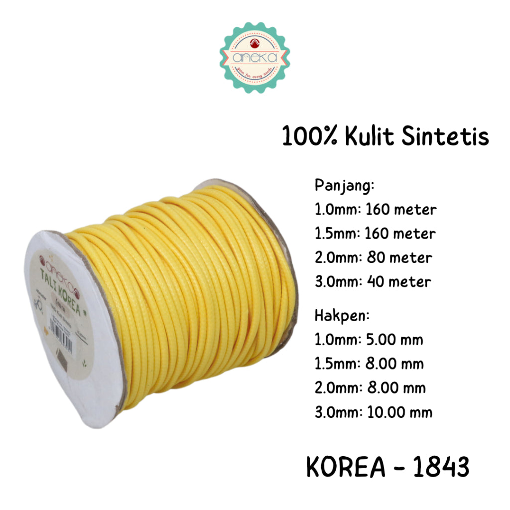 KATALOG - Tali Kulit Gelang Korea Warna / Wax Cord Part 2