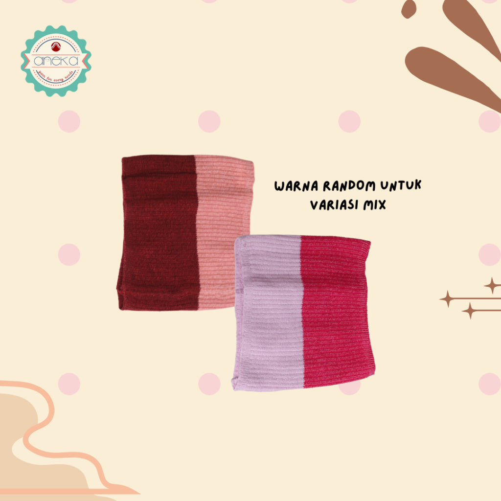 KATALOG - Ciput Rajut Polos Dua Warna / Bandana Rajut Mix Color / Inner Kerudung Premium Knit Two Tone ALISA - 2
