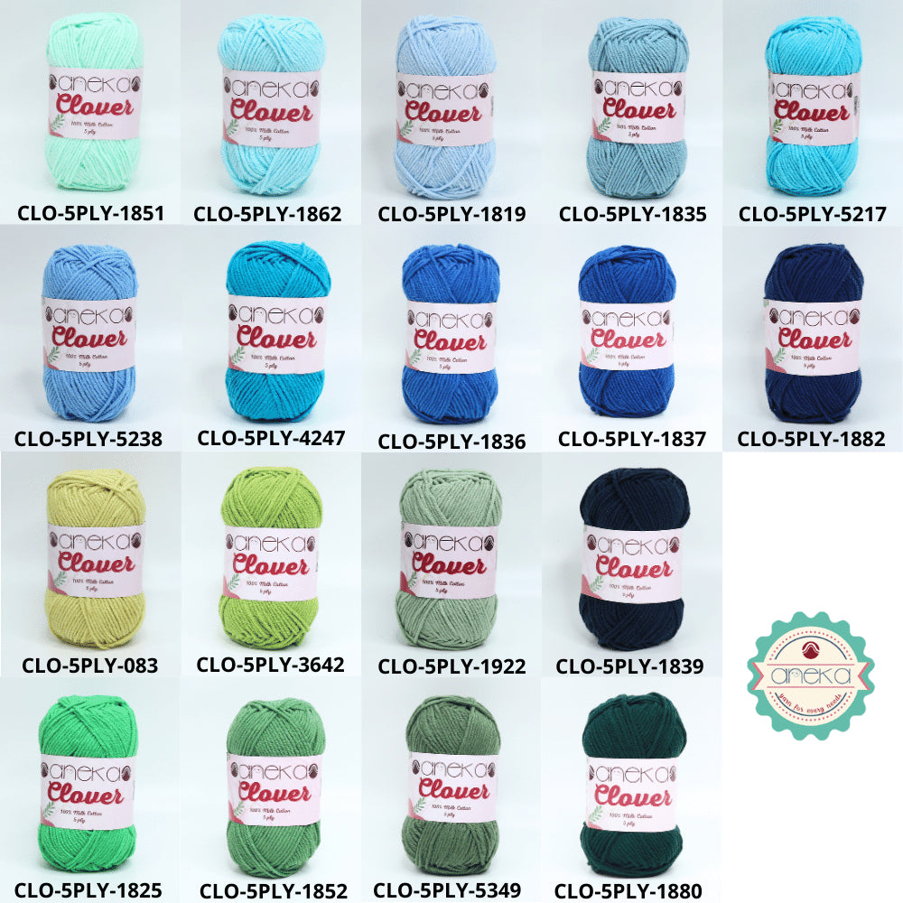 KATALOG - Benang Rajut Clover Katun Susu 5 PLY / 100% Milk Fiber Crochet Knitting Yarn Part 2