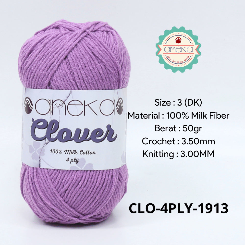 KATALOG - Benang Rajut Clover Katun Susu 4 PLY / 100% Milk Fiber Premium Crochet Knitting Yarn