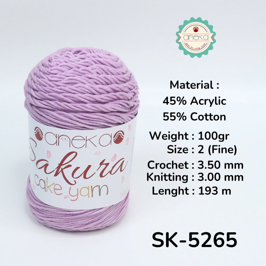 KATALOG - Benang Rajut Sakura Cake Polos Katun Akrilik / Crochet Knitting Cotton Acrylic Yarn