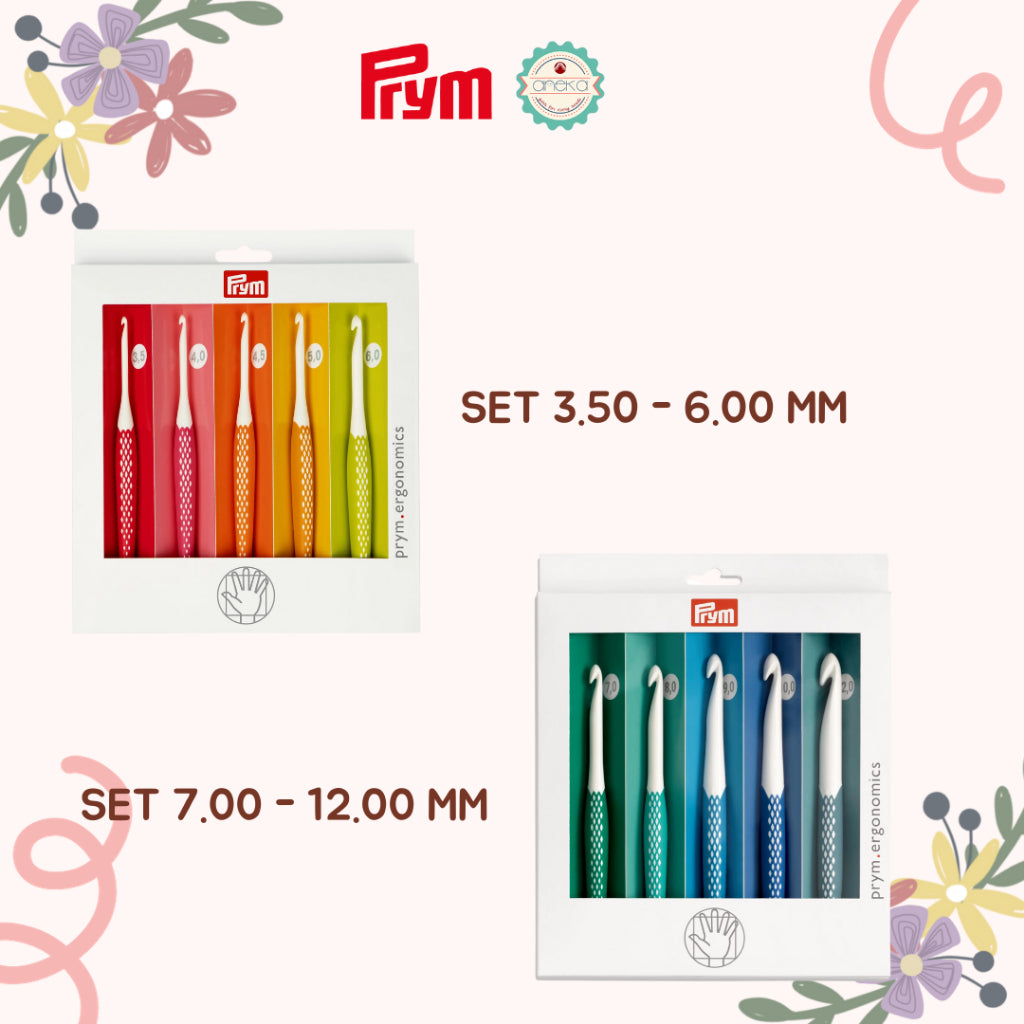 Prym - Hakpen ( Alat / Jarum Rajut ) - Crochet Hook For Wool Set Ergonomics