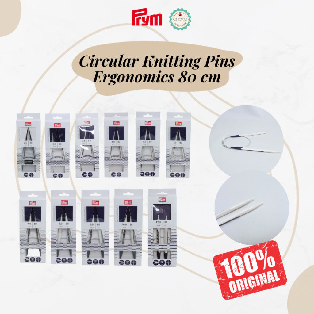 Prym - Circular Knitting Needles Ergonomics 80cm / Alat Jarum Rajut