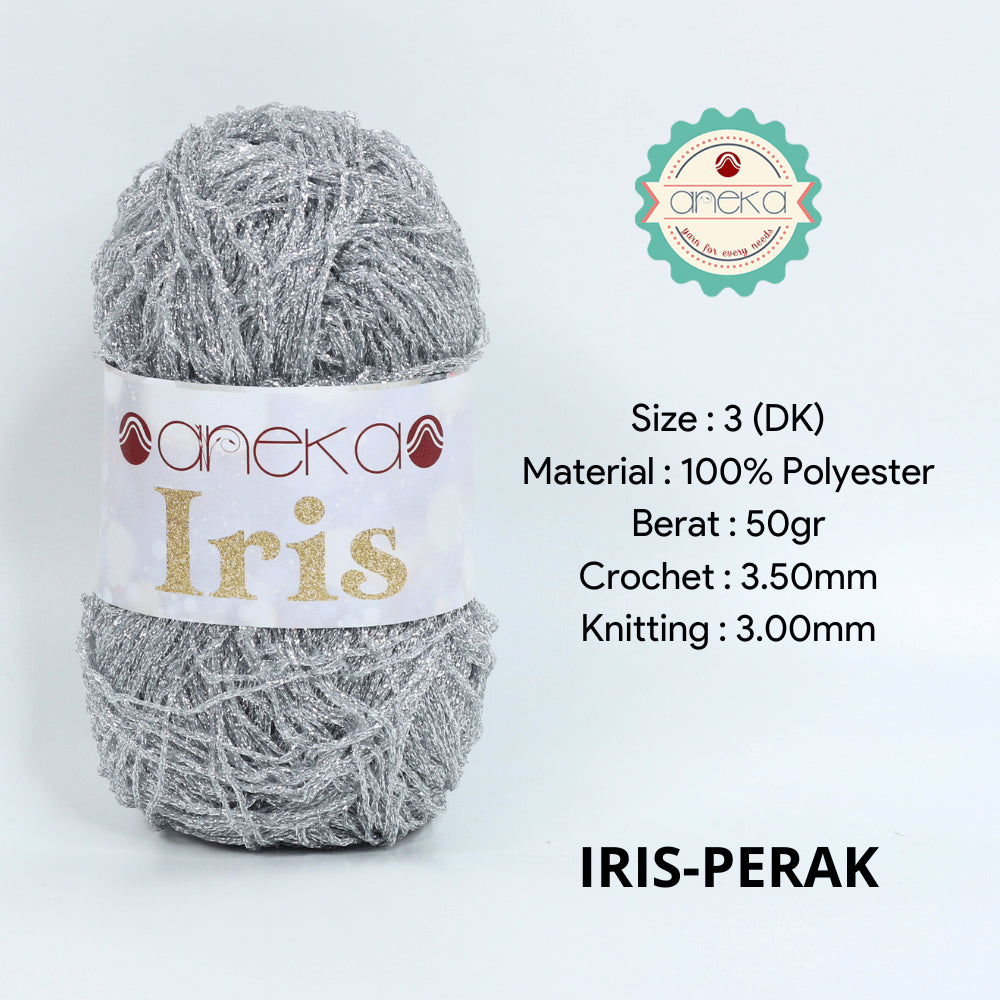 KATALOG - Benang Rajut Iris Glitter Yarn Silver / Gold