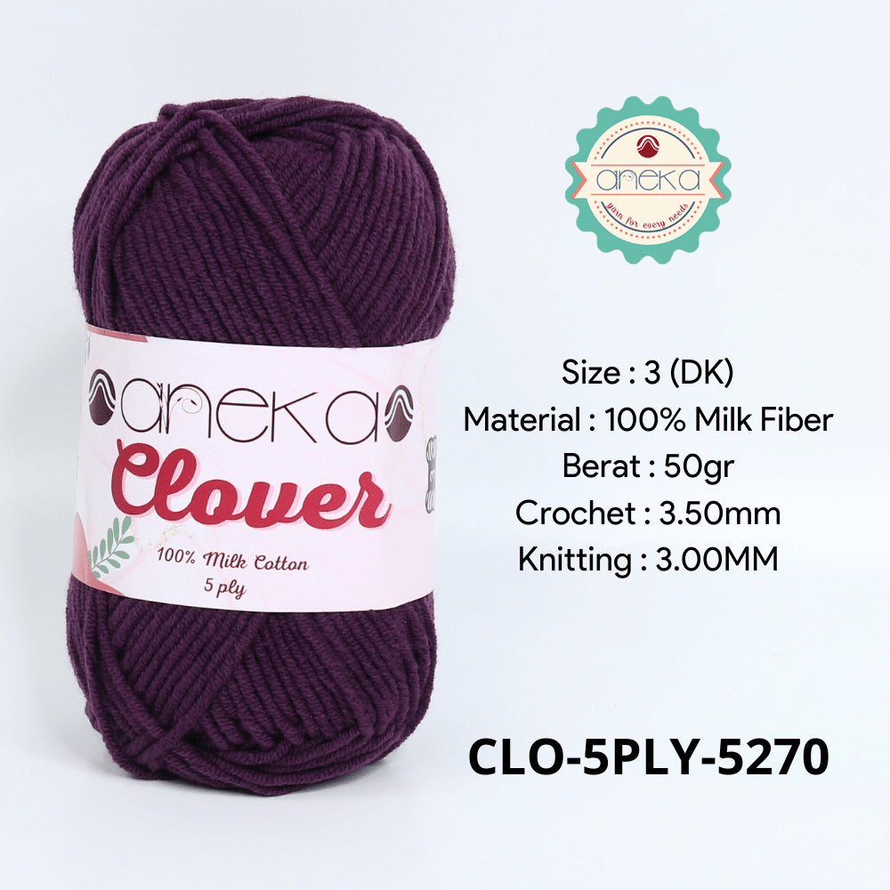 KATALOG - Benang Rajut Clover Katun Susu 5 PLY / 100% Milk Fiber Crochet Knitting Yarn Part 1